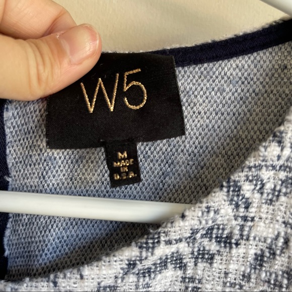 W5 Fringe Zipper Back 3/4 Sleeve Blouse - Picture 4 of 5